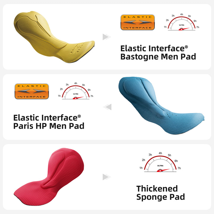 SEAMLESS CYCLING BIB SHORTS-ITALY ELASTIC INTERFACE PAIRS HP PAD