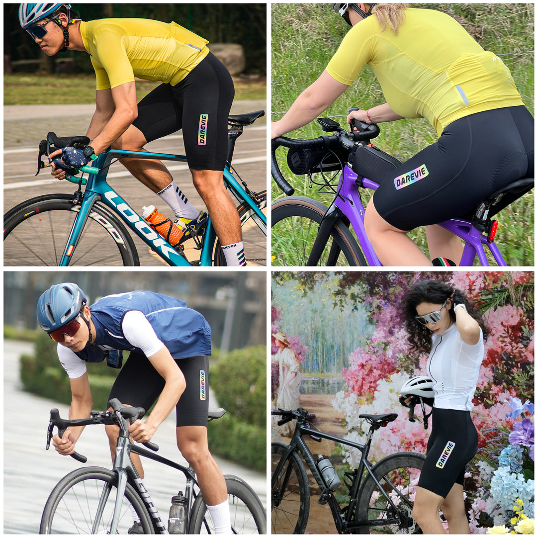 WOMEN'S SEAMLESS CYCLING BIB SHORTS-ITALY ELASTIC INTERFACE BASTOGNE PAD