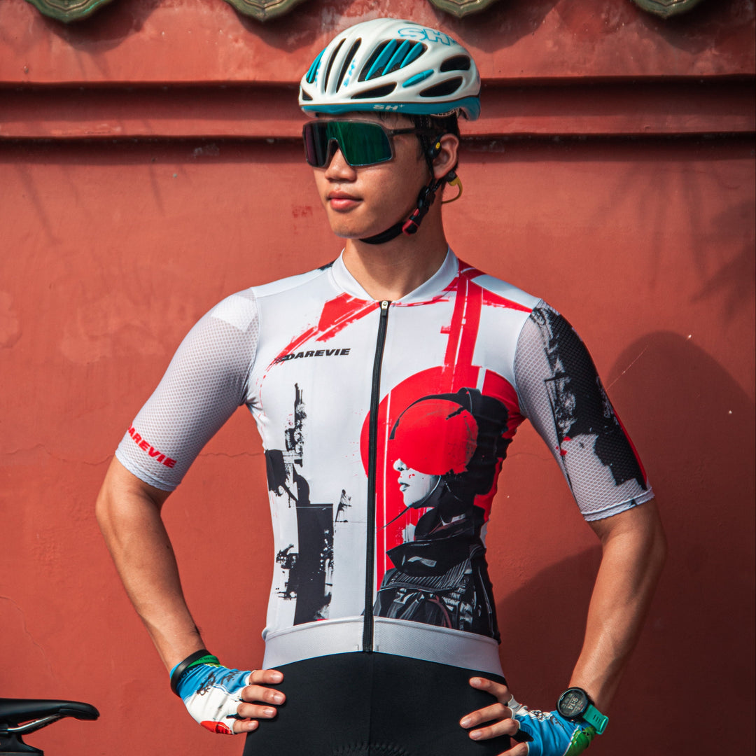 RED ILLUSION CYCLING JERSEY