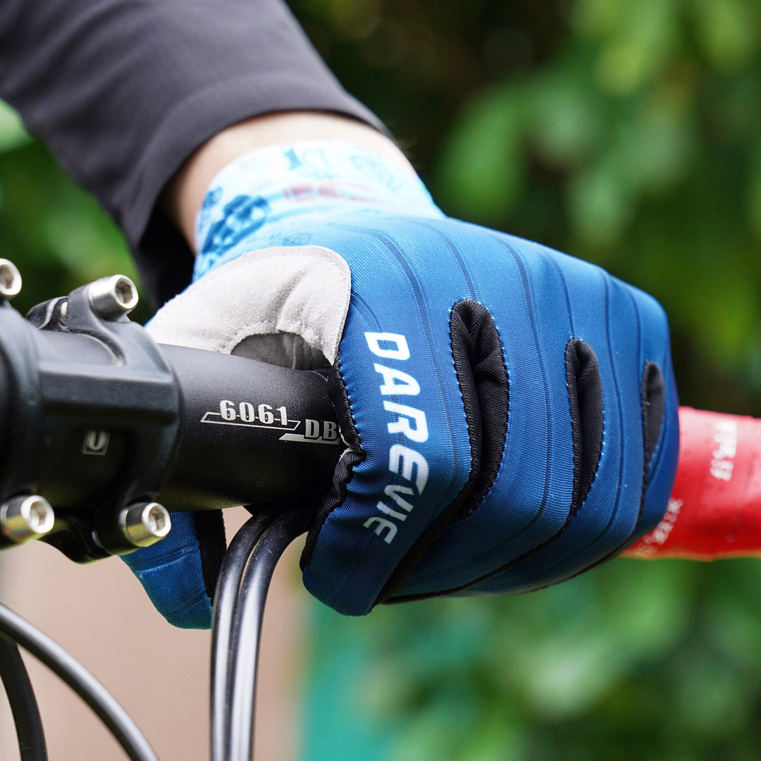 STRIPED LONG-FINGER CYCLING GLOVES