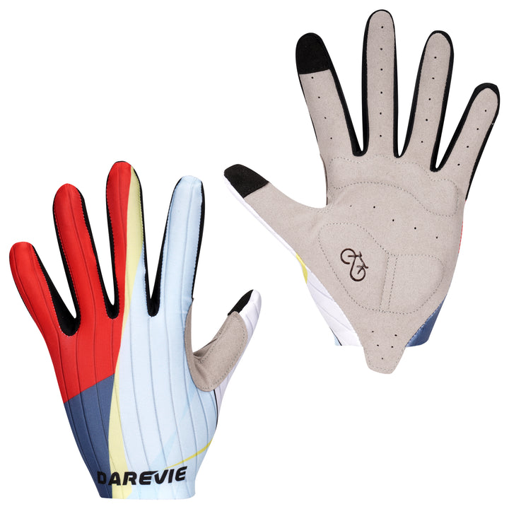 STRIPED LONG-FINGER CYCLING GLOVES