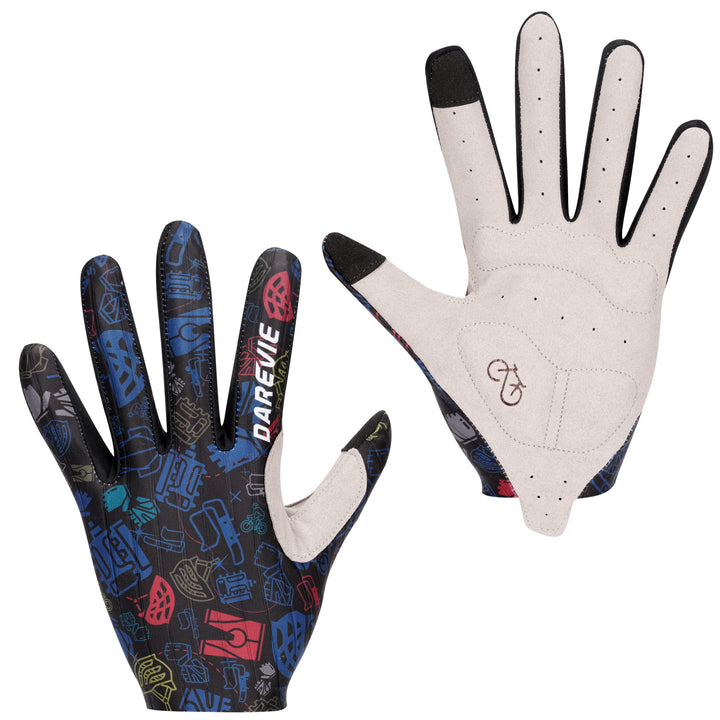 STRIPED LONG-FINGER CYCLING GLOVES