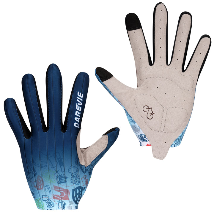 STRIPED LONG-FINGER CYCLING GLOVES