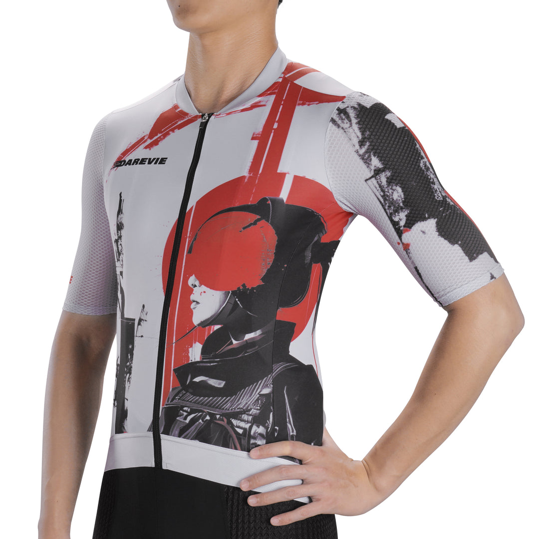 RED ILLUSION CYCLING JERSEY
