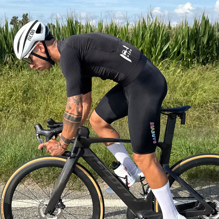 LUNEXT ONE PIECE CYCLING BIB SHORTS-ITALY ELASTIC INTERFACE WALLONE PAD