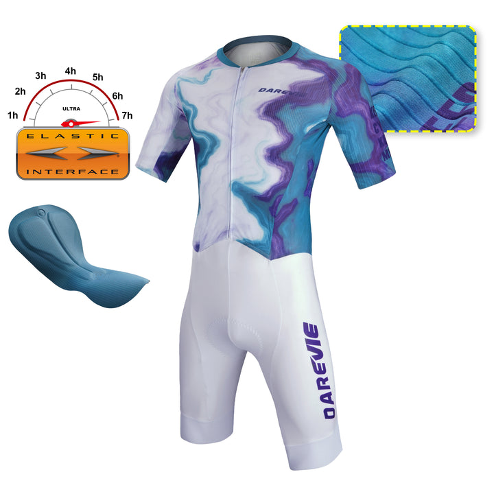 E.C. LUXRIDE AERO CYCLING SKINSUIT-ITALY ELASTIC INTERFACE PAD