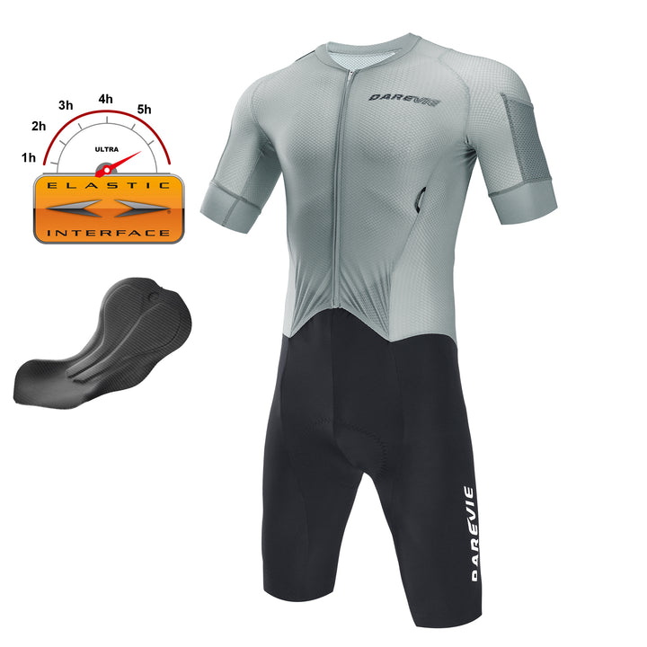 GRAVEL HYDRATION CYCLING SKINSUIT-ITALY ELASTIC INTERFACE PAD