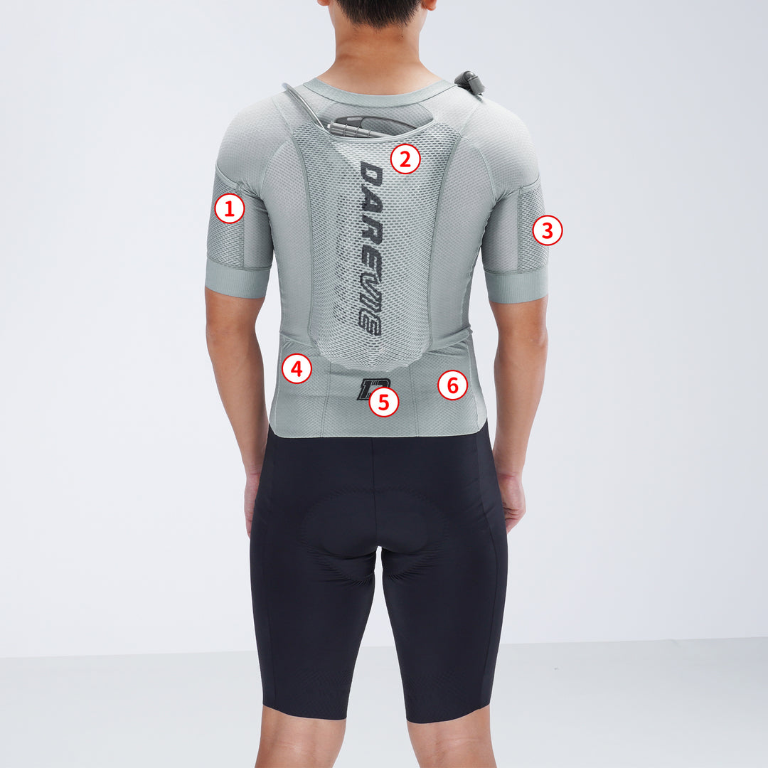 GRAVEL HYDRATION CYCLING SKINSUIT-ITALY ELASTIC INTERFACE PAD
