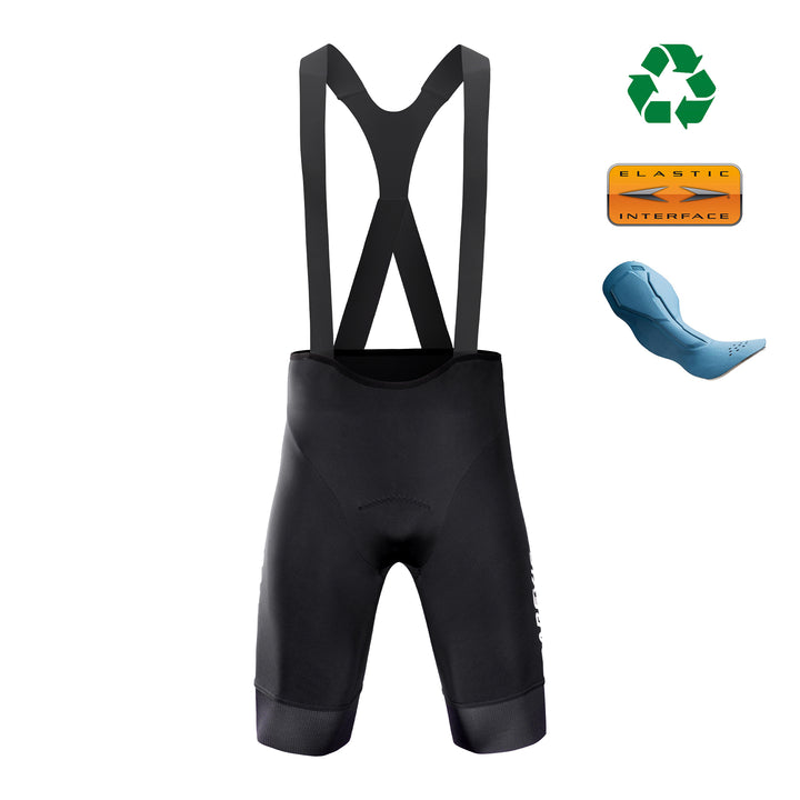 RECYCLE CYCLING BIB SHORTS-ITALY ELASTIC INTERFACE WALLONE PAD