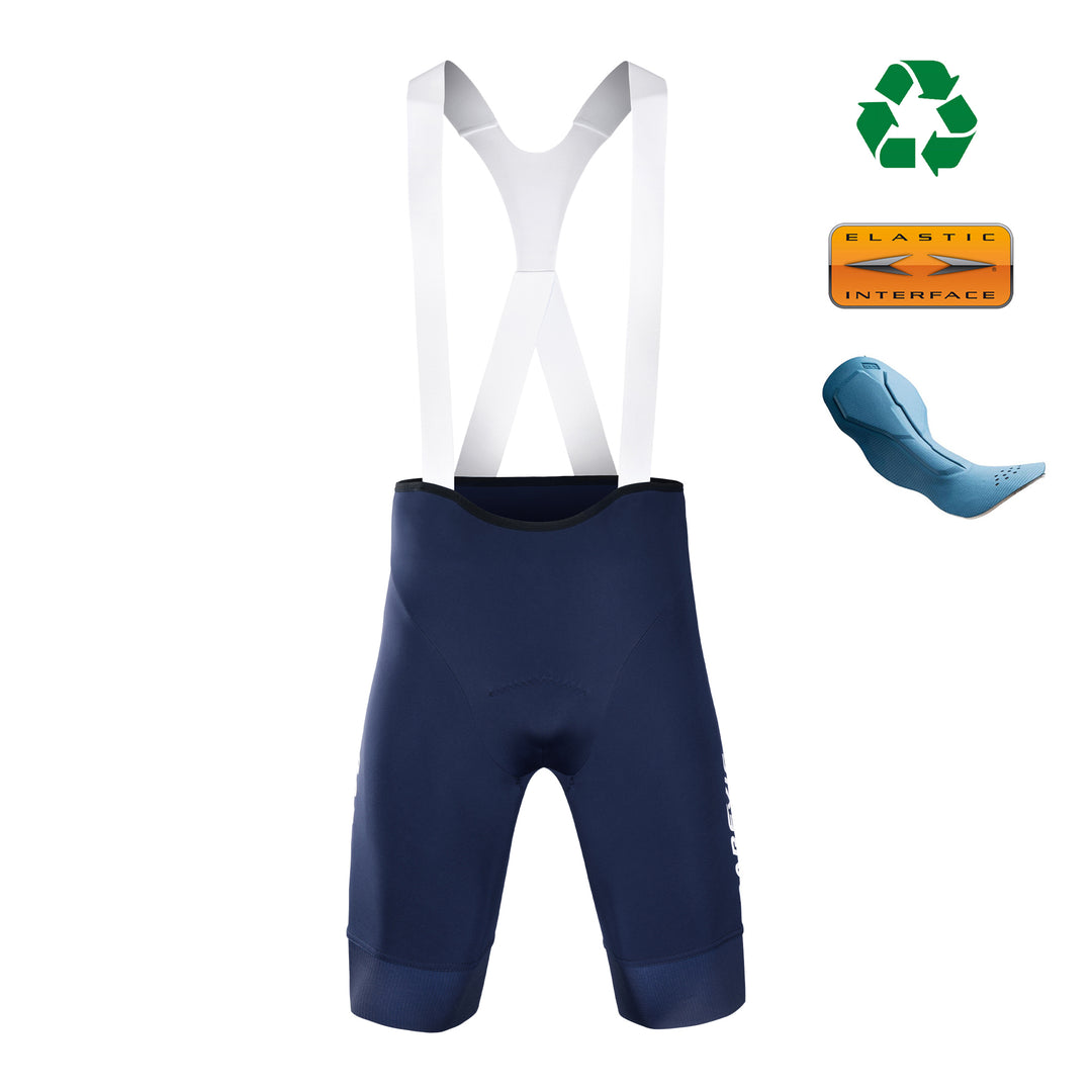 RECYCLE CYCLING BIB SHORTS-ITALY ELASTIC INTERFACE WALLONE PAD