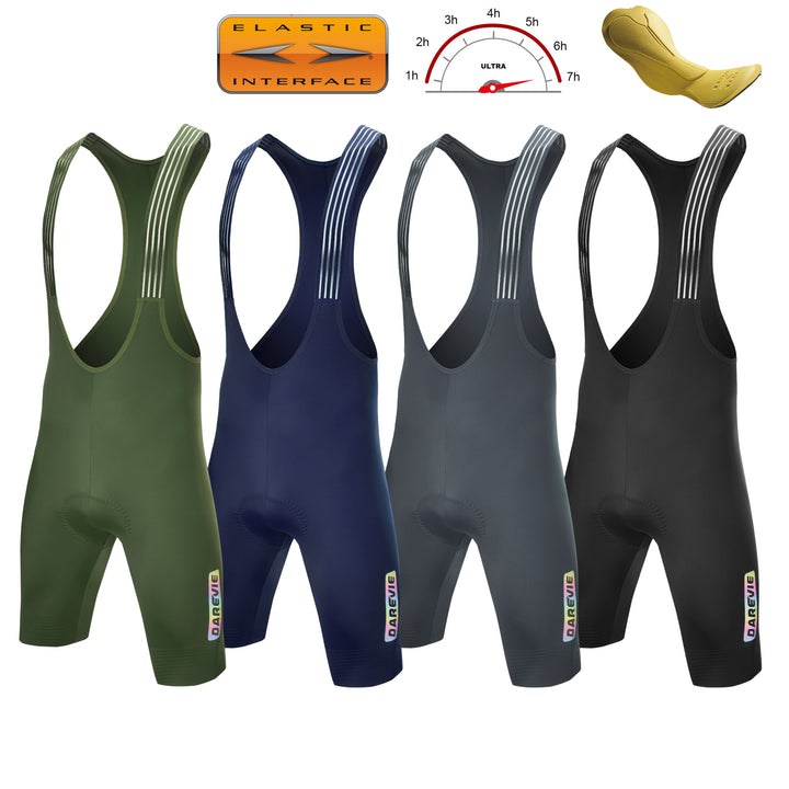 SEAMLESS CYCLING BIB SHORTS-ITALY ELASTIC INTERFACE BASTOGNE PAD