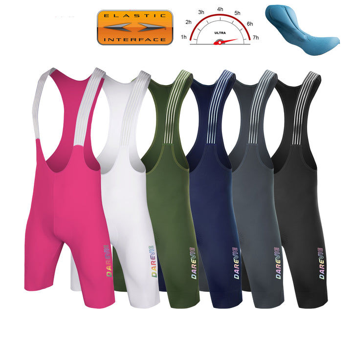 SEAMLESS CYCLING BIB SHORTS-ITALY ELASTIC INTERFACE PAIRS HP PAD