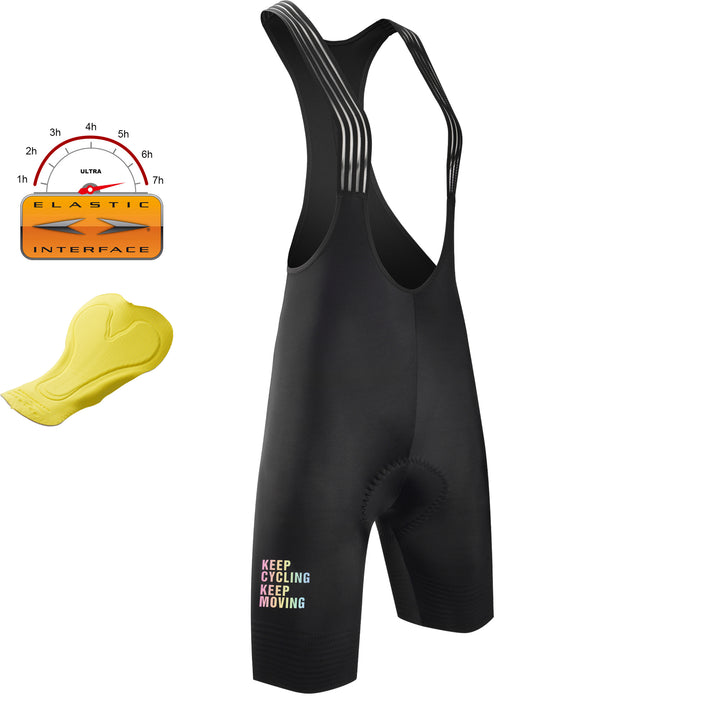 WOMEN'S SEAMLESS CYCLING BIB SHORTS-ITALY ELASTIC INTERFACE PAD