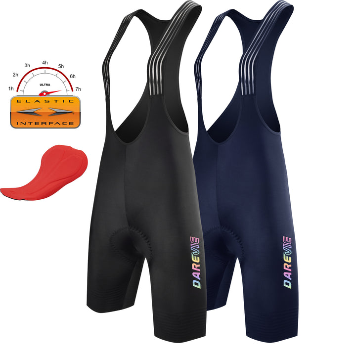 WOMEN'S SEAMLESS CYCLING BIB SHORTS-ITALY ELASTIC INTERFACE BASTOGNE PAD